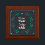Silent Night, Holy Night Jewellery Keepsake Box<br><div class="desc">An Elegant and Modern Vintage Wooden Jewellery Keepsake Box features a mixture of a starry background, the Northern Star of Bethlehem, ornamental flourished lettering, and a mistletoe botanical garland theme to represent the best of the holidays. It is inspired by the Christmas songs of Christmas past of the lyrics “Let...</div>