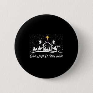 Silent Night Holy Night Nativity Scene Christian C 2 Inch Round Button