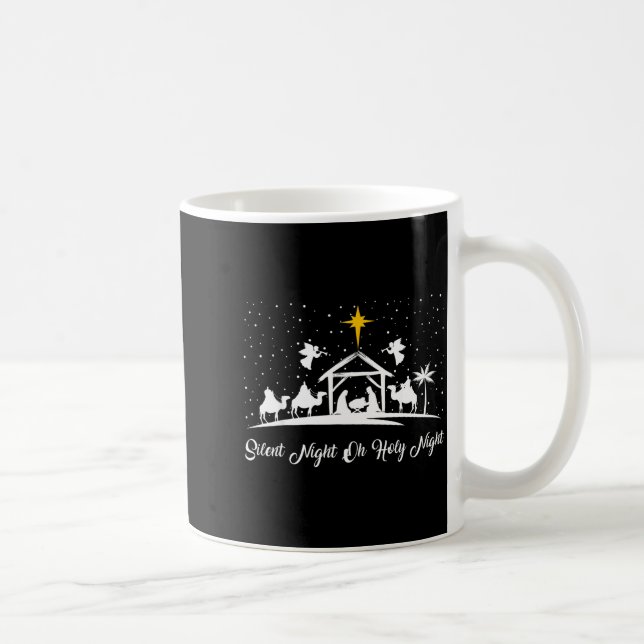 Silent Night Holy Night Nativity Scene Christian C Coffee Mug (Right)