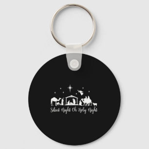 Silent Night Holy Night Nativity Scene Religious C Keychain
