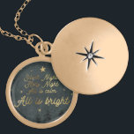 Silent night, Holy Night Round Necklace<br><div class="desc">Large Silver Plated Round Necklace</div>