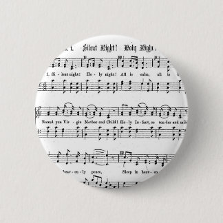 SILENT NIGHT HOLY NIGHT SHEET MUSIC CHRISTMAS SONG 2 INCH ROUND BUTTON