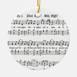 SILENT NIGHT HOLY NIGHT SHEET MUSIC CHRISTMAS SONG CERAMIC ORNAMENT