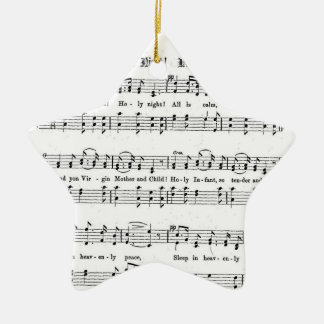 SILENT NIGHT HOLY NIGHT SHEET MUSIC CHRISTMAS SONG CERAMIC ORNAMENT
