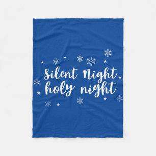 Silent Night Holy Night Snowflakes Fleece Blanket