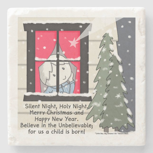 Silent Night, Holy Night Stone Coaster (Front)