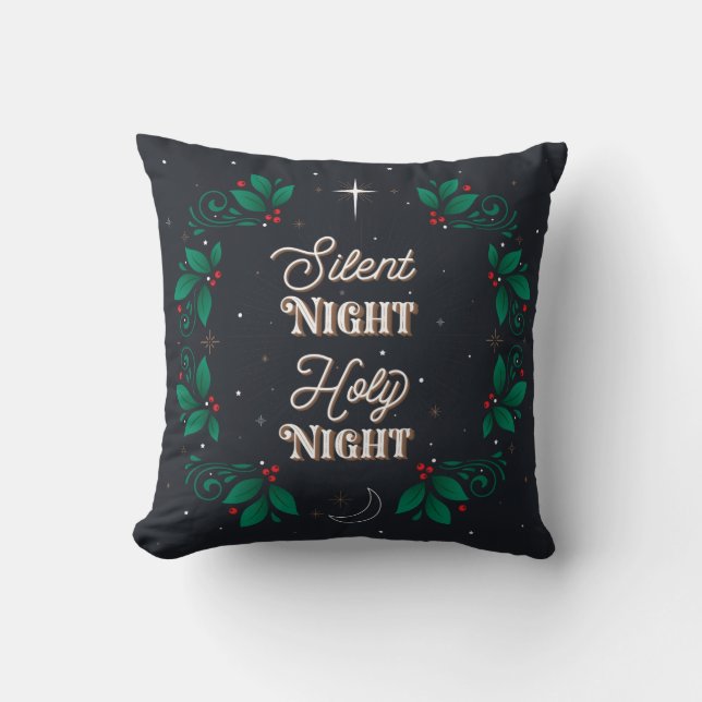 Silent Night, Holy Night Throw Pillow (Front)
