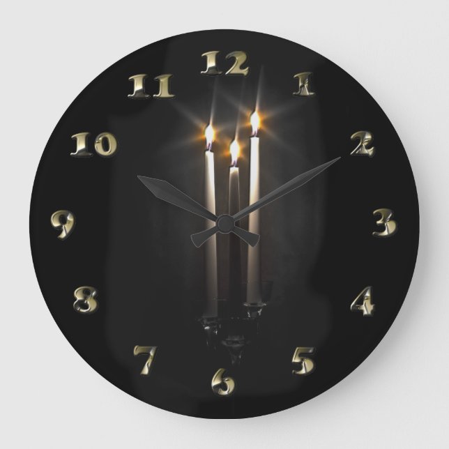 Silent Night Holy Night Trinity Candle Large Clock (Front)