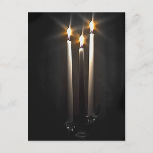 Silent Night Holy Night Trinity Candle Postcard (Front)