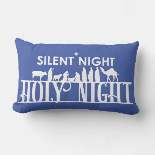 Silent Night Holy Night Whole Nativity Lumbar Pillow