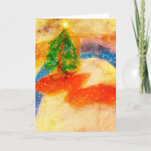 Silent night Magical Christmas Tree card