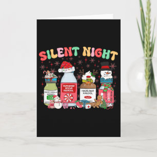 Silent Night Merry Christmas Nurse Pills Pharmacis Card