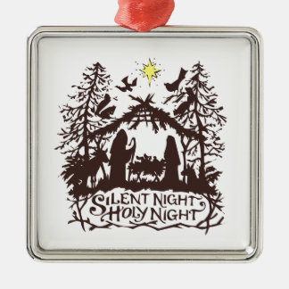 silent night metal ornament