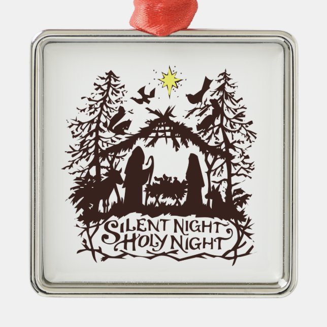 silent night metal ornament (Front)