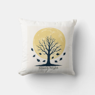 Silent Night Moon Tree Pillow