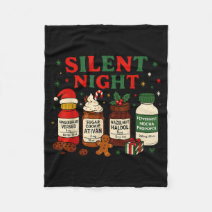 Silent Night Profol Icu Nurse Funny Christmas Medi Fleece Blanket