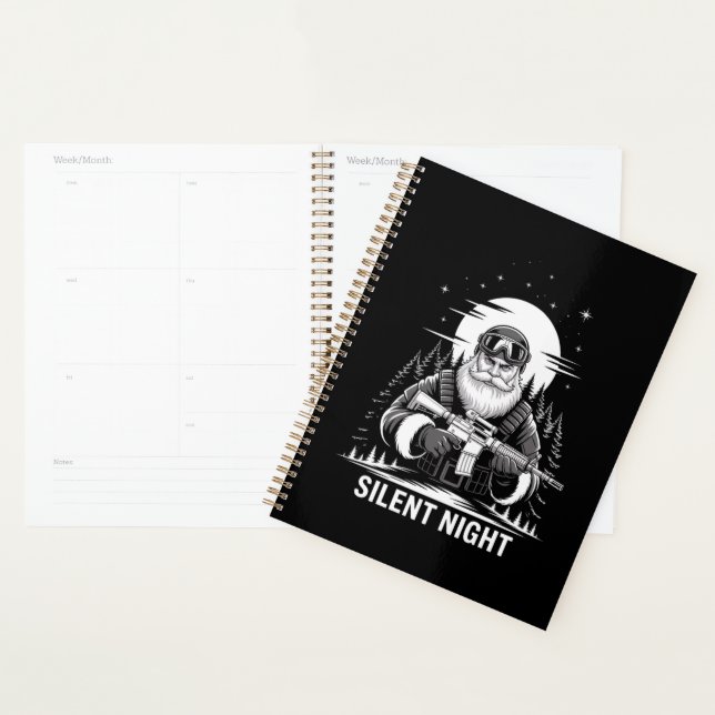 Silent Night Santa Christmas Military Veteran  Planner (Display)