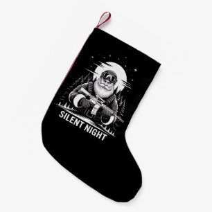 Silent Night Santa Christmas Military Veteran Small Christmas Stocking