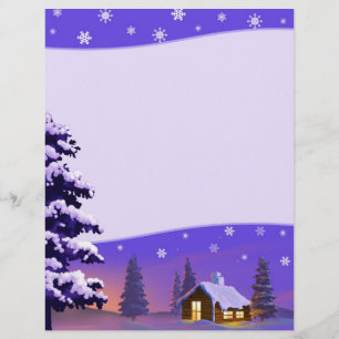 Silent Night   Snowy Village Christmas Letterheads