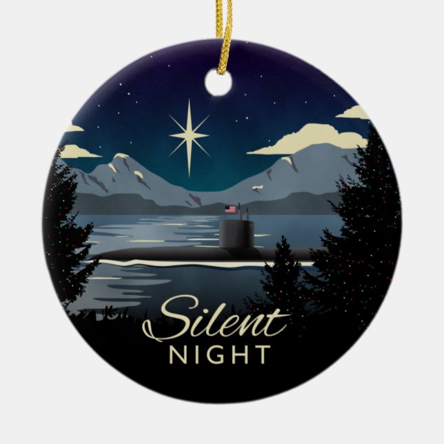 Silent Night - Submarine Holiday Ornament (Front)