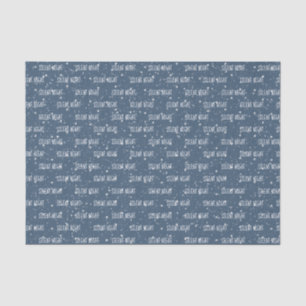 SILENT NIGHT Text on Stars and Snow Tissue Paper