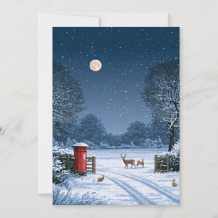 Silent Night Winter Landscape Christmas Card