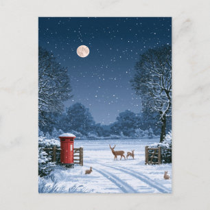 Silent Night Winter Landscape Christmas Card