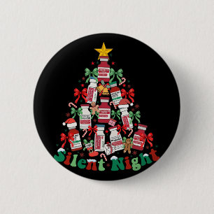 Silent Nights Icu Nurse Medical Christmas Holiday 2 Inch Round Button