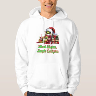 Silent Nights, Single Delights - Funny Christmas  Hoodie