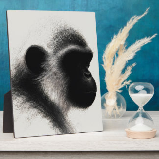 Silent Observer Primate Charcoal Study Plaque