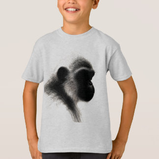 Silent Observer Primate Charcoal Study T-Shirt
