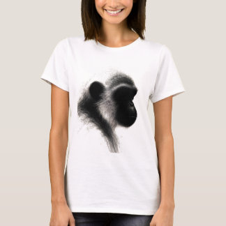 Silent Observer Primate Charcoal Study T-Shirt