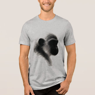 Silent Observer Primate Charcoal Study Tri-Blend Shirt