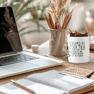 Silent Pain – Minimalist Emotional Quote Design  Coffee Mug