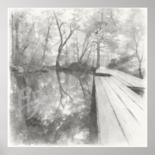 Silent Passage — 映 (Reflection)   Ink Painting Art Poster