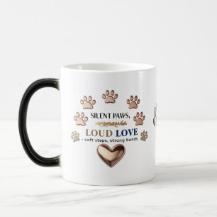 Silent Paws, Loud Love – Rose Gold Paw Print Magic Mug