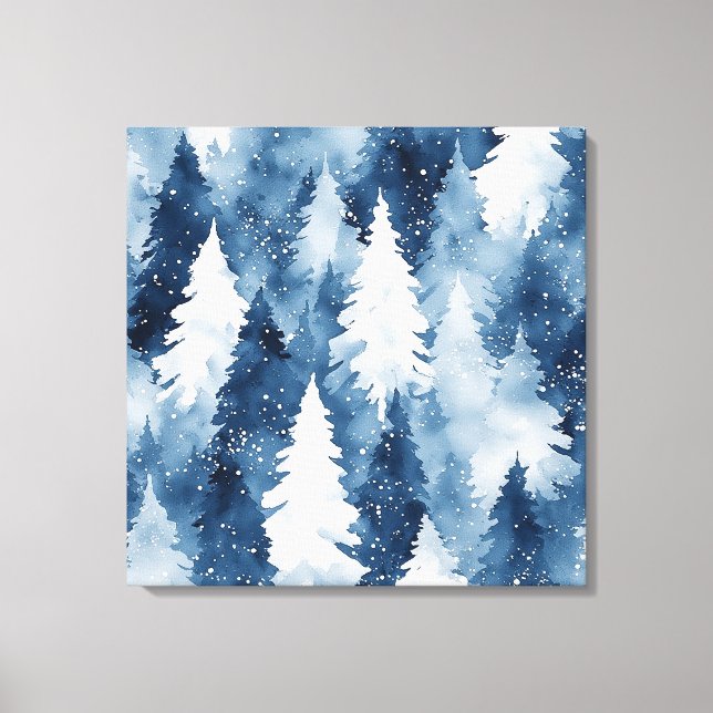 Silent Pines Winter Forest Canvas Print (Front)