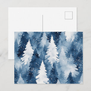 Silent Pines Winter Forest Holiday Postcard