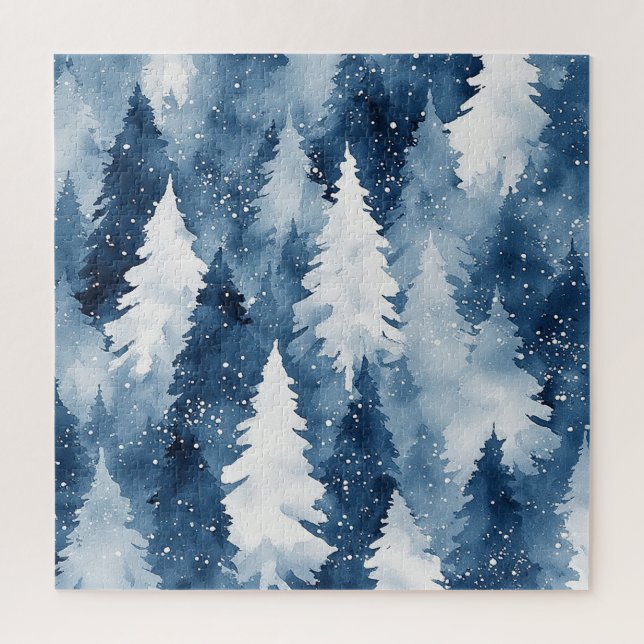 Silent Pines Winter Forest Jigsaw Puzzle (Vertical)