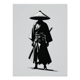 Silent Ronin – Black & White Wall Art Poster