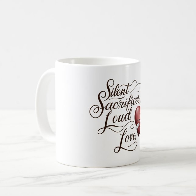 Silent Sacrifices, Loud Love Coffee Mug (Front Left)