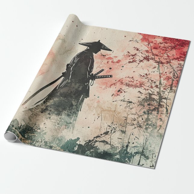 Silent Samurai Crimson Forest (1) Wrapping Paper (Unrolled)