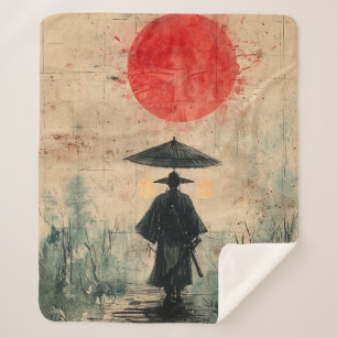 Silent Samurai Crimson Forest (2) Sherpa Blanket