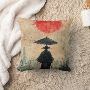 Silent Samurai Crimson Forest (2) Throw Pillow