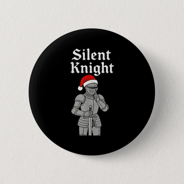 Silent Santa Knight Christmas Holiday Xmas Theme M 2 Inch Round Button (Front)