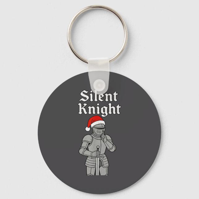 Silent Santa Knight Christmas Holiday Xmas Theme M Keychain (Front)