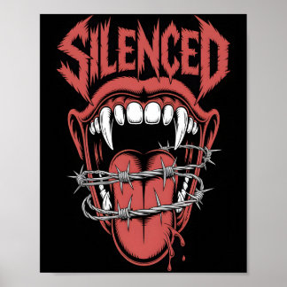Silent Scream Mouth Illustration Poster