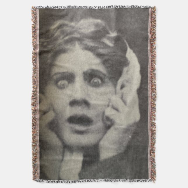 Silent Screen 1 Woven Throw Blanket (Front Vertical)
