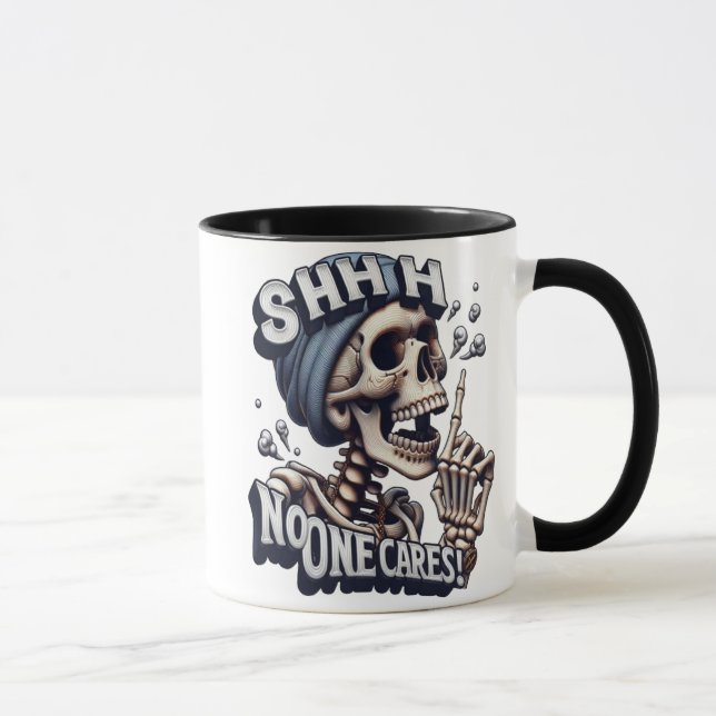 Silent Skeleton: Unveiling the Mysterious Bandana  Mug (Right)