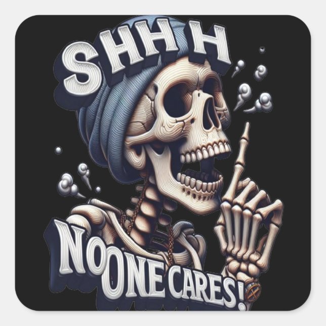 Silent Skeleton: Unveiling the Mysterious Bandana  Square Sticker (Front)